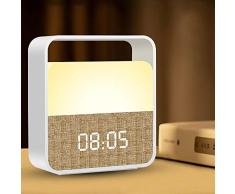 Skaaisont Despertador Digital con luz, Despertador Digital Regulable, Despertador sin Tic-TAC, Despertador con luz Nocturna LED, Reloj Despertador Infantil, Tres Juegos de Despertador Ajustable.