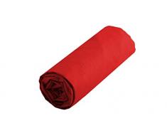 Lovely Casa DH34820008 Alicia algodón 57 Hilos sábana Bajera para Cama - 160 x 200 cm-Red