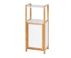 WENKO Estanteria con caja de lavanderÃ­a Finja - Estante de baÃ±o con colector de ropa sucia Capacidad: 30 l, BambÃº, 40 x 95 x 30 cm, MarrÃ³n