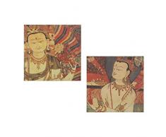 DRW Set de 2 Cuadros Lienzo Cuadrados de Madera con ImÃ¡genes y