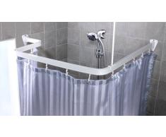 Duschy 688-10 - Barra de cortina de ducha (aluminio, incluye accesorios de montaje, 3 m), color blanco