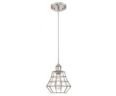 Westinghouse Lighting One-Light Indoor Pendant Lámpara de Techo, Níquel Cepillado, 155 cm