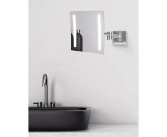 Talos Espejo cosmÃ©tico con iluminaciÃ³n LED - Espejo de Maquillaje Milos 20 x 20 cm - con 3 aumentos - Cambiador de Color de luz de Dos Niveles (Color de luz Blanco cÃ¡lido/Blanco frÃ­o)