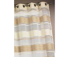 Home Maison HM6904298 Cortina, Jacquard, diseÃ±o a Rayas, 140 x 240 cm, poliÃ©ster, Beige, 140 x 240 cm