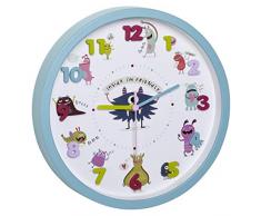 TFA Dostmann - Reloj de Pared Infantil, plÃ¡stico y Cristal, Turquesa, (L) 309 x (B) 44 x (H) 309 mm