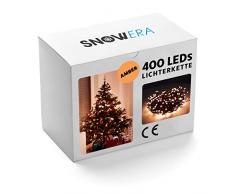 SnowEra SN-4879 Cadena Decorativas 400 LED Color Ãmbar - Guirnalda de Luces Interior y Exterior con Temporizador y Función de Atenuación - Perfecto para el Ãrbol de Navidad - Longitud Approx. 50 m