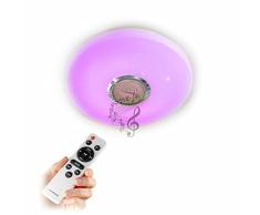 InnovaGoods® lampara techo con Altavoz, plafon led techo Intensidad regulable, lamparas de techo salon con Control Remoto, Panel LED Circular Ã29x7 cm, Ideal para fiestas, reuniones, celebraciones.