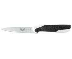 Sanelli Sakura - Cuchillo de pelar microsegheteado (11 cm), acero inoxidable, color negro y blanco