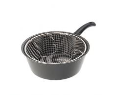Alluflon Tradizione Italia Freidora con cesta, aluminio, negro, 24Â cm