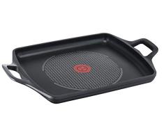 Tefal Aroma - Plancha 32 x 26 cm aluminio fundido, antiadherente revestimiento de titanio, aptas para todo tipo de cocinas,Â base gruesa adecuada para inducciÃ³n, picos vertedores y asas de apoyo, Negro