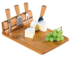 Kesper Tabla para Cortar Queso con Cubiertos, BambÃº Acero Inoxidable, marrÃ³n