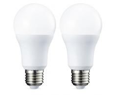 AmazonBasics Bombilla LED Esférica E27, 10.5W (equivalente a 75W), Blanco Cálido, Regulable - 2 unidades