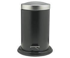 Sealskin Acero Cubo de Basura con Pedal 3L, 22.4 x 23 x 28.5 cm, Acero Inoxidable, Negro