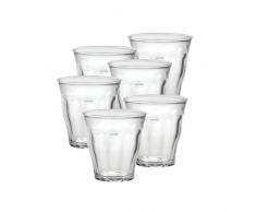 Duralex Picardie - vaso de 220ml, sin la marca de llenado, 6 unidades