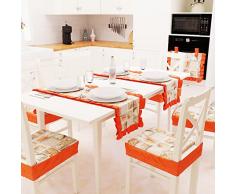 PETTI Artigiani Italiani Camino de Mesa, Lidia Naranja, 1pz Runner Tavola 40x140 cm