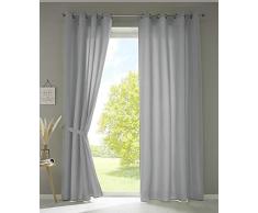 Juego de 2 Cortinas con Ojales Berlin (Alto x Ancho 245 x 140 cm, microsatÃ©n Opaco, translÃºcido, Uni Matt, 20405N2