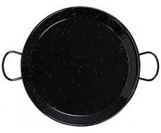 La Valenciana Vaello Honda-Bandeja para Chimenea (50 cm), Esmalte, Negro, 50.0 cm