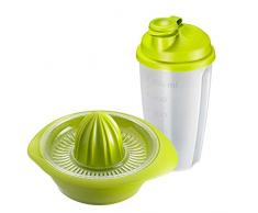 Westmark Set de fitness 2 piezas, Exprimidor de cÃ­tricos y naranjas y agitador de aderezos, Capacidad: cada uno 0, 5 l, PlÃ¡stico, Mixery, Limetta, Verde manzana/transparente, 3091227E