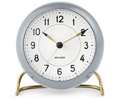 Arne Jacobsen EstaciÃ³n Reloj de Mesa, PlÃ¡stico Cristal Mineral, Gris, 11 cm