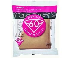 Hario VCF02100M - Filtros de papel natural Misarashi para dripper de 4 tazas, 100 unidades