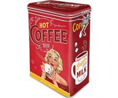 Nostalgic-Art Caja de cafÃ© Retro Hot Coffee Now â Idea de Regalo para Cocina, Lata con Tapa aromÃ¡tica, DiseÃ±o Vintage, 1,3 l