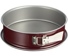 Dr. Oetker BackLiebe Molde Redondo para Tartas (26 cm de diÃ¡metro, con Base Plana, Borde Extra Alto, Revestimiento Antiadherente Bicolor), Color Gris y Rojo, Acero
