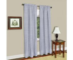 Achim Home Furnishings Buffalo - Cortina de Cuadros para Ventana, Gris, Panel 42 x 84
