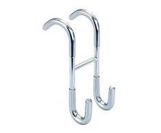 WENKO Colgador para mampara y radiador de Acero Inoxidable Taranto, Metal, Plata Mate, 5 x 12 x 7,5 cm
