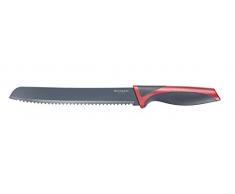 Westmark Cuchillo para pan, Con hoja dentada larga, Longitud de la hoja: 20 cm, Con protección de la hoja, Acero inoxidable/plástico, Antracita/rojo, 14552280