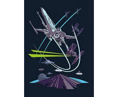 Komar Wandbild Von Star Wars Classic Vector X-Wing | Kinderzimmer, Jugendzimmer, Dekoration, Kunstdruck | ohne Rahmen | WB111-50x70 fotomural, carbÃ³n