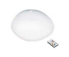 EGLO SILERAS iluminación de techo Blanco 34 W A++ - Lámpara (Blanco, Salón, Ovalado, Cepillado, II, 1 bombilla(s))