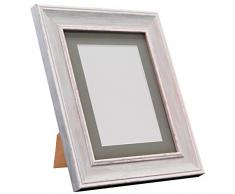 FRAMES BY POST Marco de Fotos Vintage Scandi, Distressed Blue with Dark Grey Mount, 30 x 24 Image Size 24 x 20 Inch
