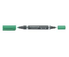 Staedtler Lumocolor 348-5. Rotulador permanente de doble punta. Diez marcadores de doble punta de color verde.