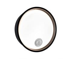 Paulmann Platorno 94698 Luminaria Exterior LED Aplique Platomo Detector de Movimientos Resistente al Agua de mar IP44 Redonda 180mm 3000K 14,5W 1200lm Negro, 14.5 W