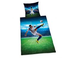 Herding Young Collection FÃºtbol Juego de Cama, algodÃ³n, Verde, 135 x 200 cm