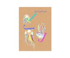 Komar Wandbild Von ABC Animal J | Poster, Bild, Wohnzimmer, Schlafzimmer, Dekoration, Kunstdruck | ohne Rahmen | P036J-40x50 fotomural, carbÃ³n