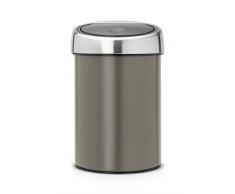 Brabantia Touch Bin 364464 - Cubo de Basura, 3 l, Cubo Interior de plástico extraÃble, Tapa Acero Mate, Color Platinum