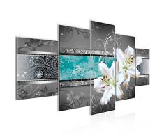 206951b - Cuadro de pared (200 x 100 cm, lienzo de fieltro, tamaÃ±o XXL, fabricado en Alemania, listo para colgar), diseÃ±o de lirios