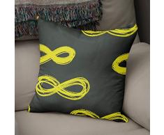 BonaMaison Fundas para CojÃ­nes, Amarillo neÃ³n y Humo Funda de Almohada Silla Oficina Cama Decorativa Moderna DecoraciÃ³n del Hogar HabitaciÃ³n, 43x43 Cm - DiseÃ±ado y Fabricado en TurquÃ­a