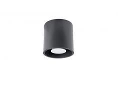SOLLUX Plafond QUAD Redondo Sola LÃ¡mpara Aluminio Aplique Bombilla LED GeomÃ©trico Minimalista FÃ¡cil InstalaciÃ³n Color Antracita 10x10x10 cm