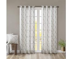 Madison Park Saratoga - Cortina para Ventana, 100 x 84, Color Marfil y Plateado metÃ¡lico
