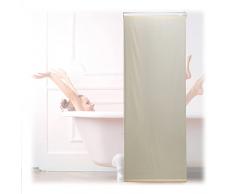 Relaxdays Cortina Enrollable Ducha, Estor Traslúcido, Repelente Agua, Fijación en Techo o Pared, 60x240 cm, Beige