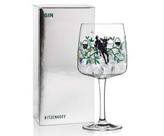 RITZENHOFF Karin Rytter Faunus - Vaso de cristal para ginebra (700 ml, platino), color verde y negro