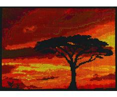 DMC Kit de Punto de Cruz Atardecer en la Sabana SeÃ±or X, Multicolor