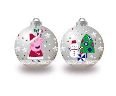 ARDITEX PP14018 Pack de 6 Bolas árbol de Navidad diámetro 8cm. de EONE-Peppa Pig