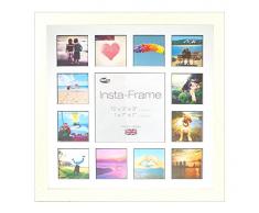 Inov8 16 x 40,64 cm Insta-Frame Marco para Instagram 13/de Estampado a Cuadros de Fotos con paspartú Blanco y Negro con Borde, 2 Unidades, Crema 306