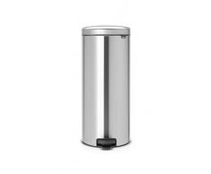 Brabantia Cubo de Basura con Pedal, Inoxidable, Acero Mate, 30 l