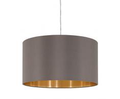 EGLO LÃ¡mpara colgante Maserlo, lÃ¡mpara de techo tapizado de 1 foco, lÃ¡mpara colgante de acero y tela, color nÃ­quel mate, cappuccino, oro, portalÃ¡mparas E27, diÃ¡metro 38 cm