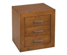 Dogar Kynus Mesita 3 cajones, Madera, Cerezo, 55x50x35 cm