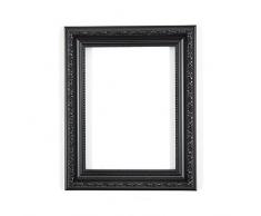 Negro - Marco de fotos de 12 x 10 listo para colgar o colocar con adornos en estilo Shabby Chic / Marco de fotos / póster con plexiglás de estireno para una alta claridad & MDF posterior